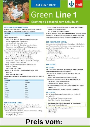 Green Line 1 - Auf einen Blick: Grammatik passend zum Schulbuch - Klappkarte (6 Seiten)